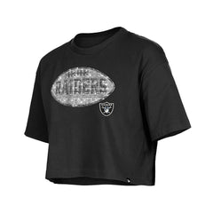 Las Vegas Raiders New Era Girl's Flip Sequin Boxy T-Shirt - Black - NFL