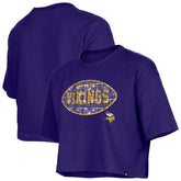 Minnesota Vikings New Era Girl's Flip Sequin Boxy T-Shirt - Purple - NFL