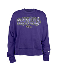 Baltimore Ravens New Era Girl's Flip Sequin Sweatshirt - Purple - NFL