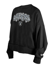 Las Vegas Raiders New Era Girl's Flip Sequin Sweatshirt - Black - NFL