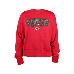 Kansas City Chiefs New Era Girl's Flip Sequin Sweatshirt - Red - NFL