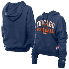 Chicago Bears New Era Women's Throwback Boxy Hoodie Sweatshirt - Navy - NFL