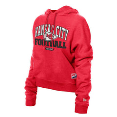 Kansas City Chiefs New Era Women's Throwback Boxy Hoodie Sweatshirt - Red - NFL