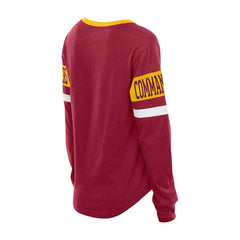 Washington Commanders New Era Women's Throwback Lace-Up Long-Sleeve T-Shirt - Burgundy - NFL