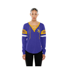 Minnesota Vikings New Era Women's Throwback Lace-Up Long-Sleeve T-Shirt - Purple - NFL