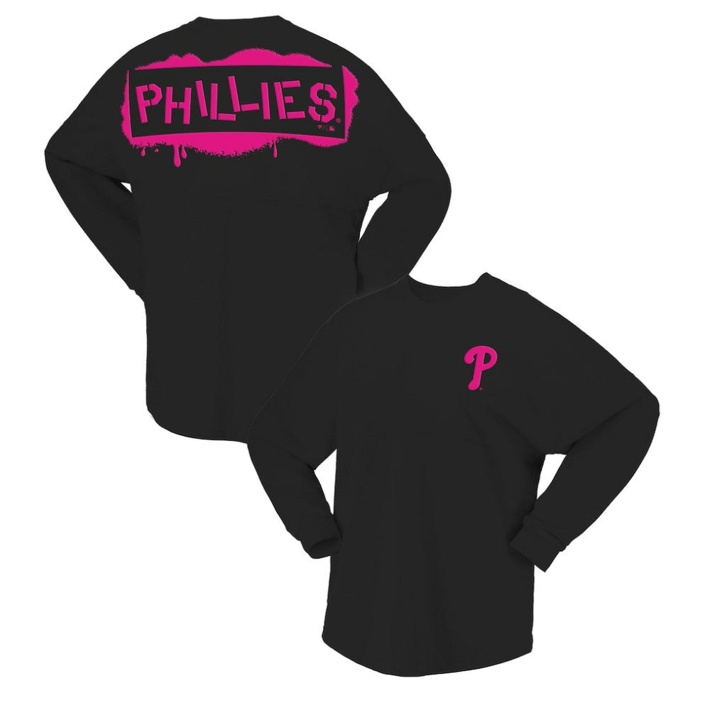 Philadelphia Phillies Fanatics Women's Neon Jersey Long Sleeve T-Shirt Outlet