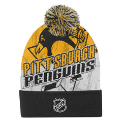 Pittsburgh Penguins Outerstuff Youth New Edge Cuffed Knit Hat with Pom - Black | NHL discount