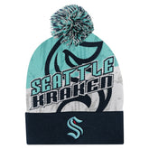 Seattle Kraken Outerstuff Youth New Edge Cuffed Knit Hat with Pom - Navy | NHL online