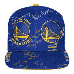 Golden State Warriors Outerstuff Youth Street Hooper Allover Print Snapback Hat Royal