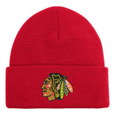 Chicago Blackhawks Outerstuff Youth 2.0 Essential Cuffed Knit Hat - Red | NHL Lifestyle
