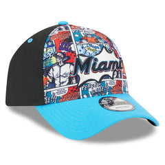 Miami Marlins New Era Youth 2025 MLB Diamond Hero Edition A-Frame 9FORTY Adjustable Hat Discount