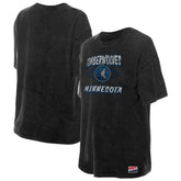 New Era Minnesota Timberwolves Women's Throwback Mineral Wash Oversized T-Shirt Black