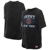 New Era New York Knicks Women's Throwback Mineral Wash Oversized T-Shirt Black
