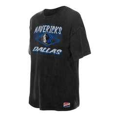New Era Dallas Mavericks Women's Throwback Mineral Wash Oversized T-Shirt Black