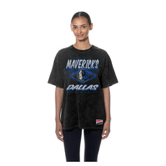 New Era Dallas Mavericks Women's Throwback Mineral Wash Oversized T-Shirt Black