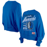 New Era Dallas Mavericks Women's Boxy Throwback Mineral Wash Sweatshirt Blue