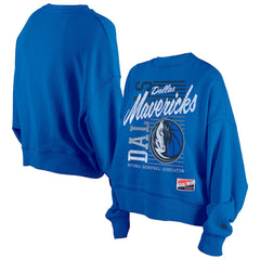 New Era Dallas Mavericks Women's Boxy Throwback Mineral Wash Sweatshirt Blue