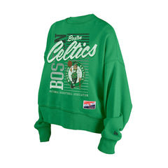 New Era Boston Celtics Women's Boxy Throwback Mineral Wash Sweatshirt Kelly Green