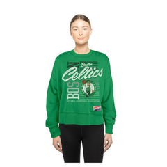 New Era Boston Celtics Women's Boxy Throwback Mineral Wash Sweatshirt Kelly Green