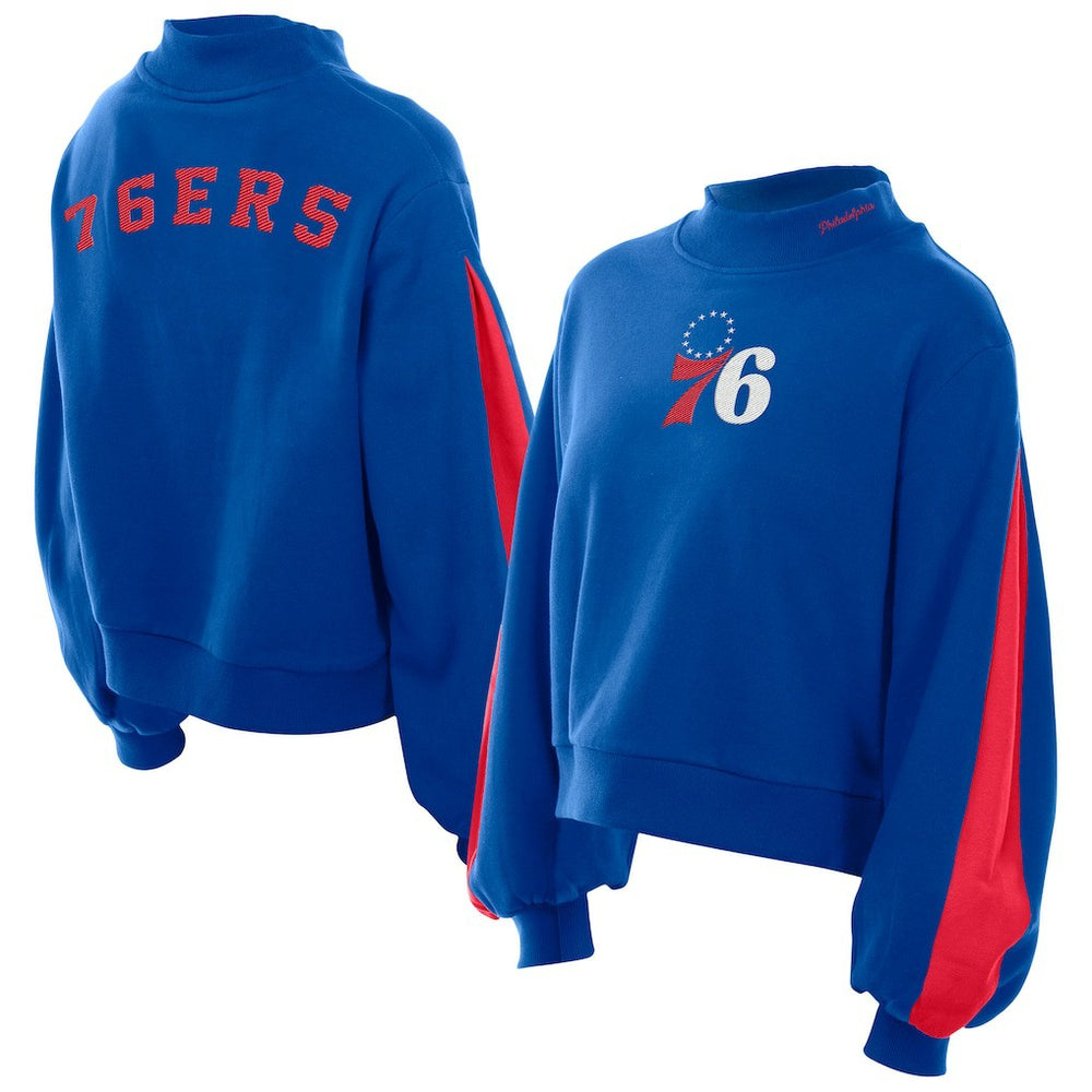 New Era Philadelphia 76ers Women's Sport Night Balloon Sleeves Sweatshirt Royal
