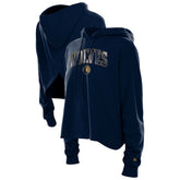 New Era Minnesota Timberwolves Women's Glam Game Open Back Hoodie Navy
