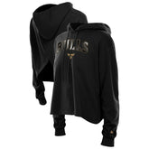 New Era Chicago Bulls Women's Glam Game Open Back Hoodie Black