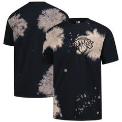 New Era New York Knicks Injection Bleached Out Raw Edge Oversized T-Shirt Black