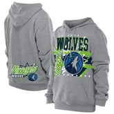 New Era Minnesota Timberwolves Injection Sport Classics Fleece Hoodie Heather Gray