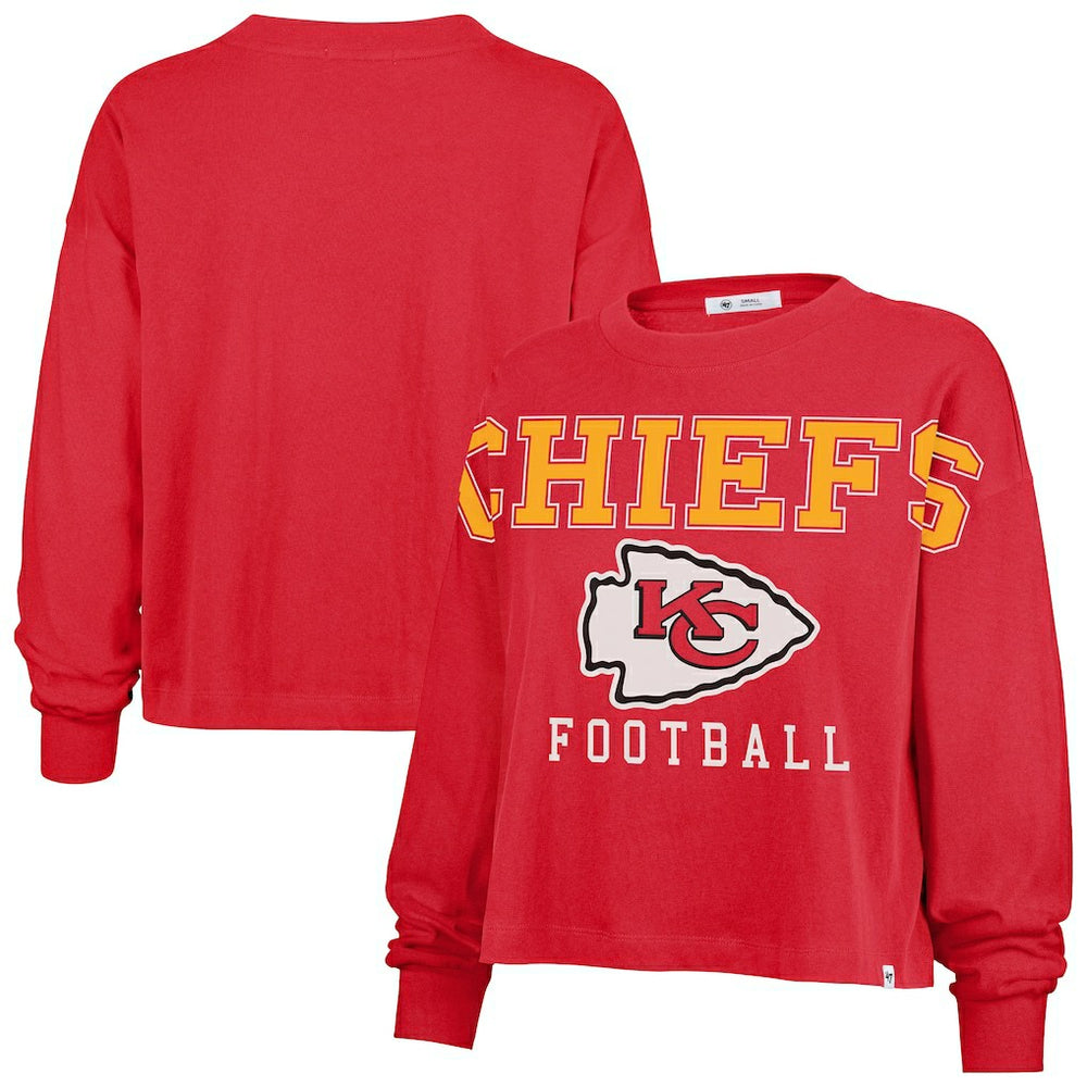 Kansas City Chiefs '47 Women's Outreach City Oversized Long Sleeve T-Shirt - Red - 47 brand