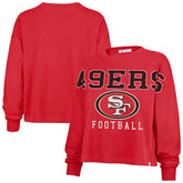 San Francisco 49ers '47 Women's Outreach City Oversized Long Sleeve T-Shirt - Scarlet - 47 brand