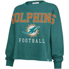 Miami Dolphins '47 Women's Outreach City Oversized Long Sleeve T-Shirt - Aqua - 47 brand