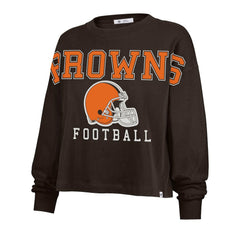 Cleveland Browns '47 Women's Outreach City Oversized Long Sleeve T-Shirt - Brown - 47 brand