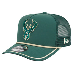 New Era Milwaukee Bucks Vintage Team Rope A-Frame 9FIFTY Snapback Hat Hunter Green