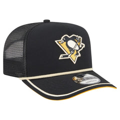 Pittsburgh Penguins New Era Vintage Team Rope A-Frame 9FIFTY Snapback Hat - Black | New Era near me
