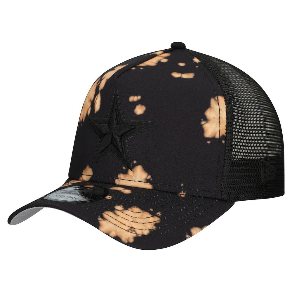 Dallas Cowboys New Era Bleached 9FORTY A-Frame Adjustable Hat - Black - NFL
