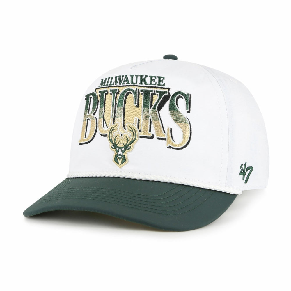 47 brand Milwaukee Bucks '47 Tribute Two-Tone Hitch Adjustable Hat White/Hunter Green