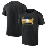 Pittsburgh Steelers State Outline T-Shirt - Black - NFL