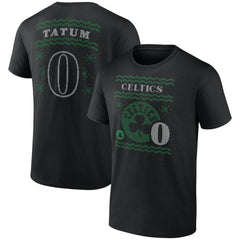 Jayson Tatum Boston Celtics Ugly Sweater Name & Number T-Shirt Black