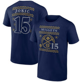 Nikola Jokic Denver Nuggets Ugly Sweater Name & Number T-Shirt Navy
