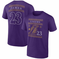 LeBron James Los Angeles Lakers Ugly Sweater Name & Number T-Shirt Purple