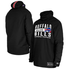 Buffalo Bills New Era Functional Fandom Balaclava Helmet Stripe Tri-Blend Hoodie - Black - NFL