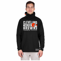 Cleveland Browns New Era Functional Fandom Balaclava Helmet Stripe Tri-Blend Hoodie - Black - NFL