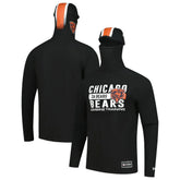 Chicago Bears New Era Functional Fandom Balaclava Helmet Stripe Tri-Blend Hoodie - Black - NFL