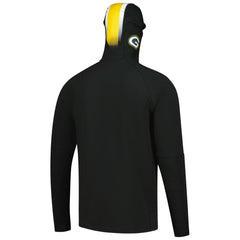 Green Bay Packers New Era Functional Fandom Balaclava Helmet Stripe Tri-Blend Hoodie - Black - NFL