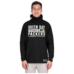 Green Bay Packers New Era Functional Fandom Balaclava Helmet Stripe Tri-Blend Hoodie - Black - NFL