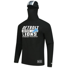 Detroit Lions New Era Functional Fandom Balaclava Helmet Stripe Tri-Blend Hoodie - Black - NFL