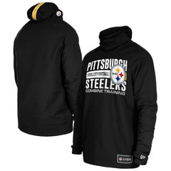 Pittsburgh Steelers New Era Functional Fandom Balaclava Helmet Stripe Tri-Blend Hoodie - Black - NFL