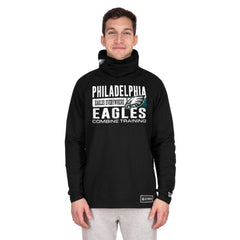 Philadelphia Eagles New Era Functional Fandom Balaclava Helmet Stripe Tri-Blend Hoodie - Black - NFL