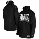 Las Vegas Raiders New Era Functional Fandom Balaclava Helmet Stripe Tri-Blend Hoodie - Black - NFL