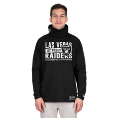 Las Vegas Raiders New Era Functional Fandom Balaclava Helmet Stripe Tri-Blend Hoodie - Black - NFL